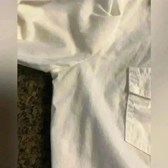 St John's Bay 3/4 Sleeve White Button Down Career Shirt Women Medium Petite - Picture 3 of 8